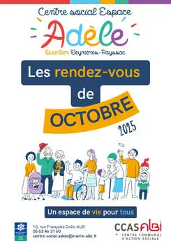 Les rendez-vous d'octobre 2025 au Centre social Espace Adèle