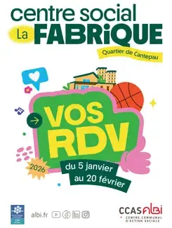 Centre social La Fabrique programme du 5 janvier au 20 février 2026